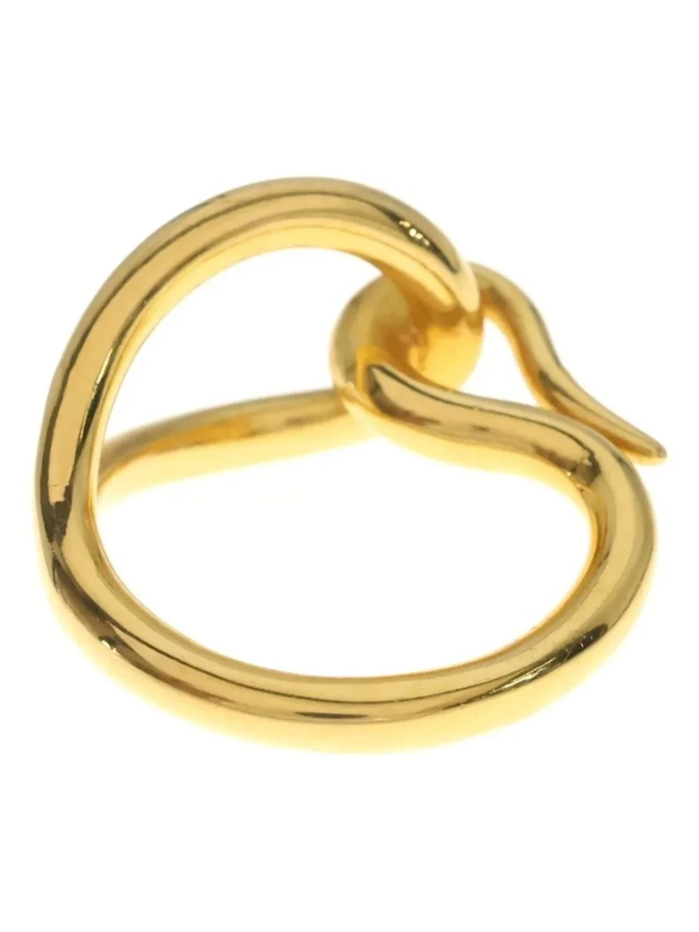 Hermes Jumbo Scarf Ring Plated Gold